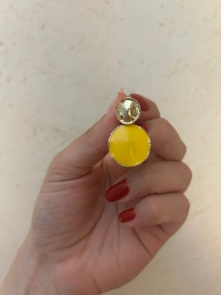 Orecchini donna oro e giallo
