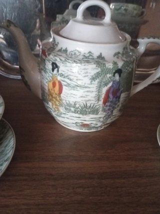 Juego té porcelana china antiguo