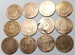 Lote 12 monedas cobre 10 c. Alfonso XII España