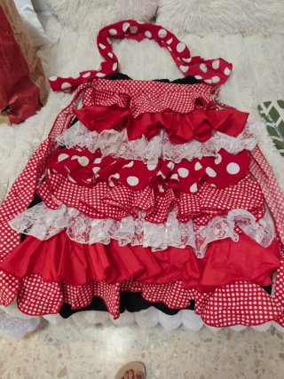Traje Flamenca hecho a mano, delantal Volantes