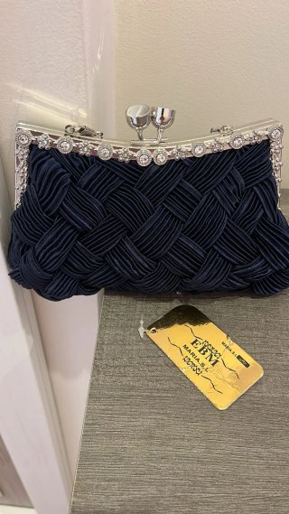 Bolso de fiesta EBM azul y plateado