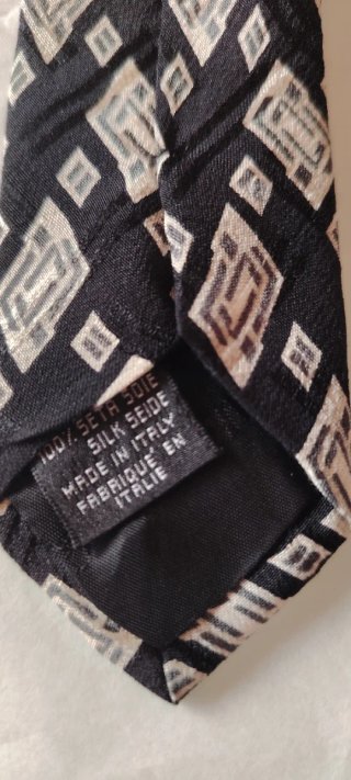 Corbata Giorgio Armani Seda Negra y Blanca
