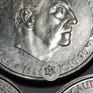 Lote 5 monedas 50 céntimos Franco 1966 S/C.