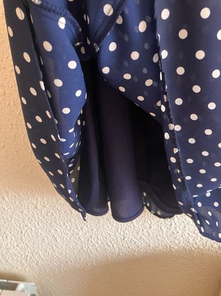 Vestido azul con lunares blancos talla S