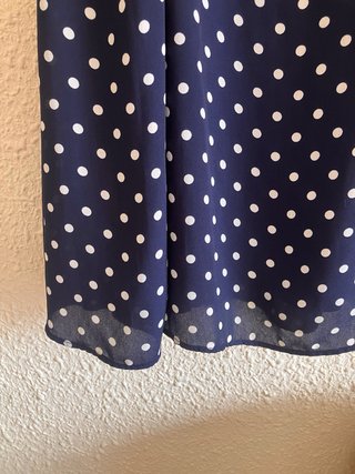 Vestido azul con lunares blancos talla S