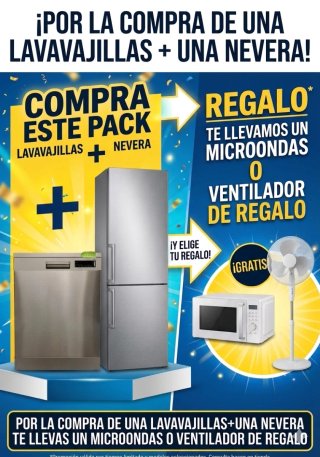 Lavavajillas + Nevera + Microondas/Ventilador