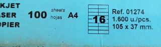 Hojas A4 Etiquetas Autoadhesivas APLI