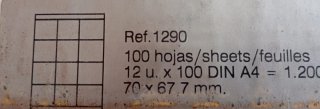 Hojas A4 Etiquetas Autoadhesivas APLI