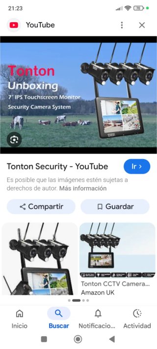Pantalla Tonton para cámaras de seguridad