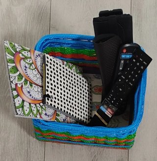 Caja organizadora artesanal tejida