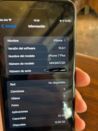 iPhone 7 Plus Negro 32 gb  Batería al 95