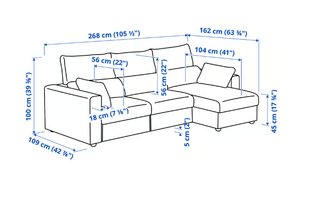 Sofá-cama 3 plazas con chaiselongue