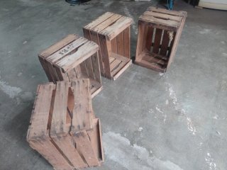 Scatole di frutta antiche in legno (4 pz)