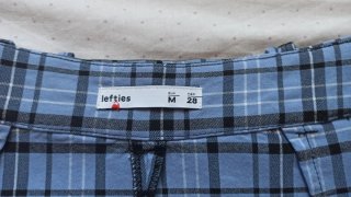 Falda cuadros azul con cinturón