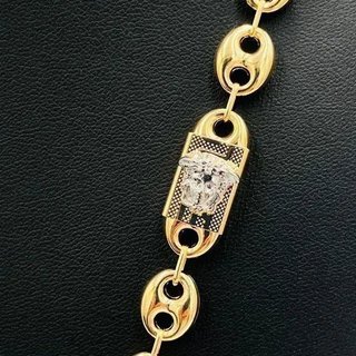 Cadena Calabrote Medusa Bicolor 18K