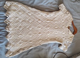 Vestido Corto Encaje Blanco Talla L Stradivarius