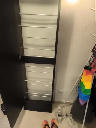 Zapatero vertical madera con espejo
