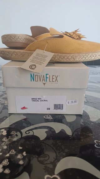Ciabatte NOVAFLEX scamosciate giallo ocra n.39