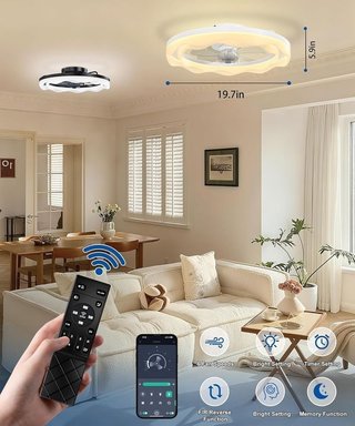 Ventilador de techo LED regulable con control NUEV
