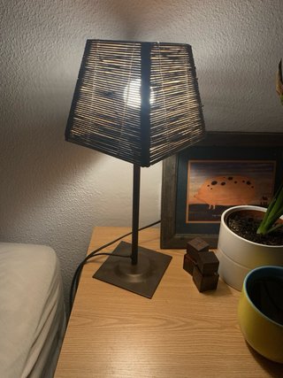 Lámpara de mesa/noche madera y metal