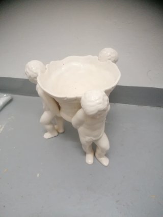 Macetero Jarrón Porcelana Niños