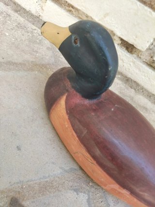 Pato ánade reclamo antiguo  caza madera maciza