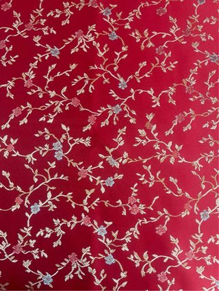 Tessuto broccato con fiori bordeux 1mx2.80m