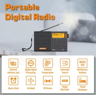Radio XHDATA D-808 Multibanda Gris