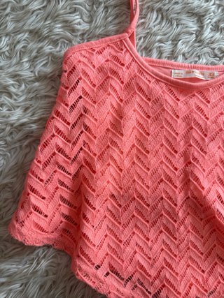 Crop top rosa tejido