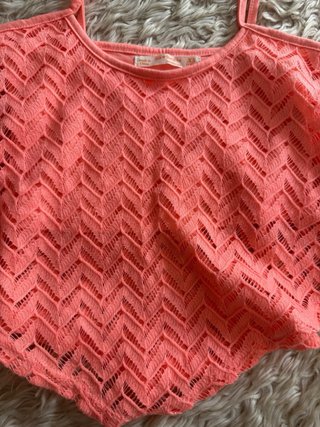 Crop top rosa tejido