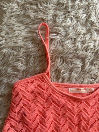 Crop top rosa tejido