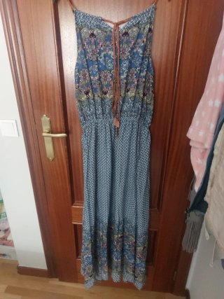 Vestido largo estampado señora