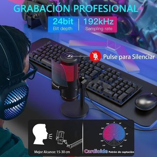 Micrófono Gaming USB con Luz RGB NUEVO