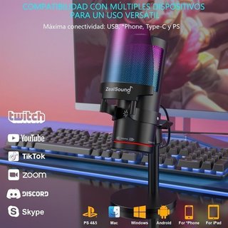 Micrófono Gaming USB con Luz RGB NUEVO
