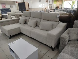 Chaise longue izquierda con arcón beige