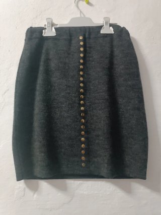 Falda Lana Elástica Gris Talla M