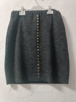 Falda Lana Elástica Gris Talla M