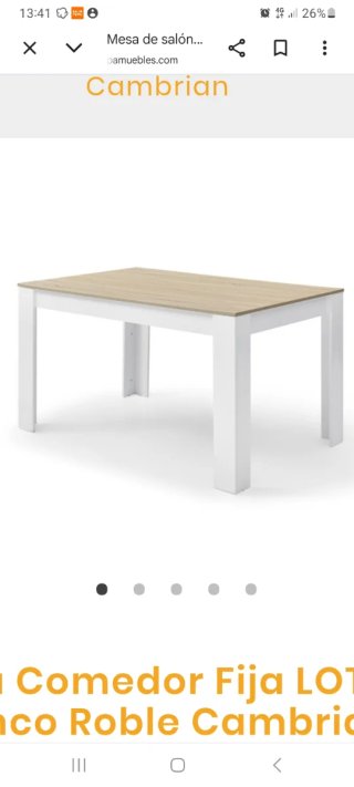 Mesa de Comedor Cambrian Roble y Blanca