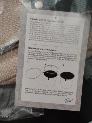 Porta biancheria Just in juta e plastica