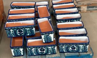 Set 6 Jardineras Cerámica Pintada Mano
