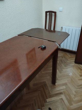Mesa comedor extensible madera nogal
