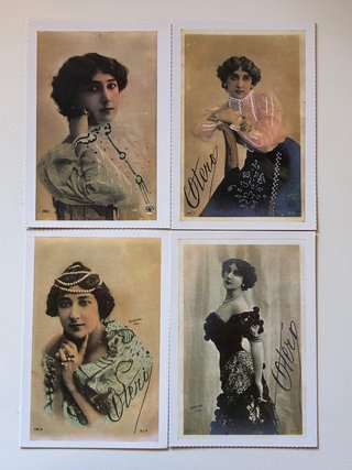Lote 4 Postales Otero Artista Vintage