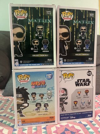 4 Funko Pop! Matrix, Naruto, Star Wars