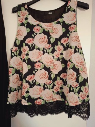 Completo 2 pezzi nero e rosa