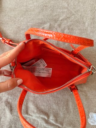 Bolso Mango Naranja Cocodrilo