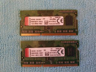 2x 4GB DDR3 Kingston Módulos RAM Laptop