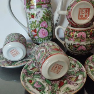 Juego Té Porcelana China Vintage Flores