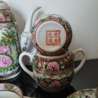 Juego Té Porcelana China Vintage Flores