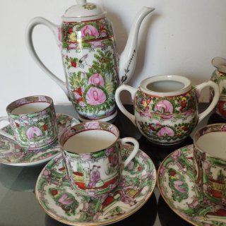 Juego Té Porcelana China Vintage Flores