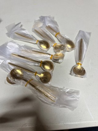 Pack de Cucharas de café redonda dorada